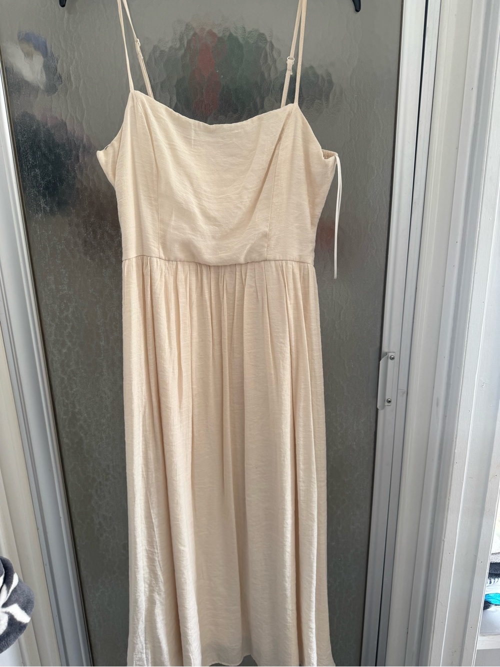 Lightweight Cream Maxi Slip Dress with Adjustable Straps